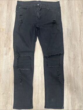 Cheap Monday Black Slim Ripped Men’s Jeans